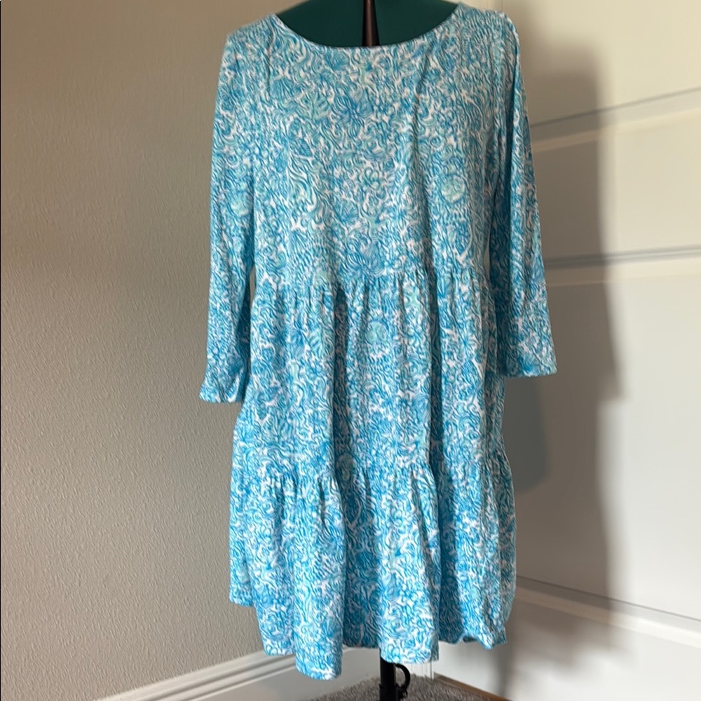 Lilly Pulitzer/ XL- Blue Floral Women's Dress